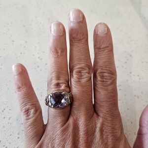 John Hardy Silver and Purple Gemstone Ring